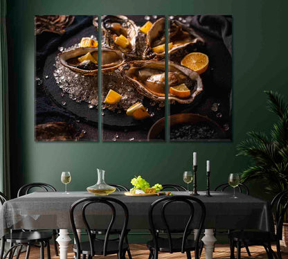 Oysters with Ice and Lemon Canvas Print-Canvas Print-CetArt-1 Panel-24x16 inches-CetArt