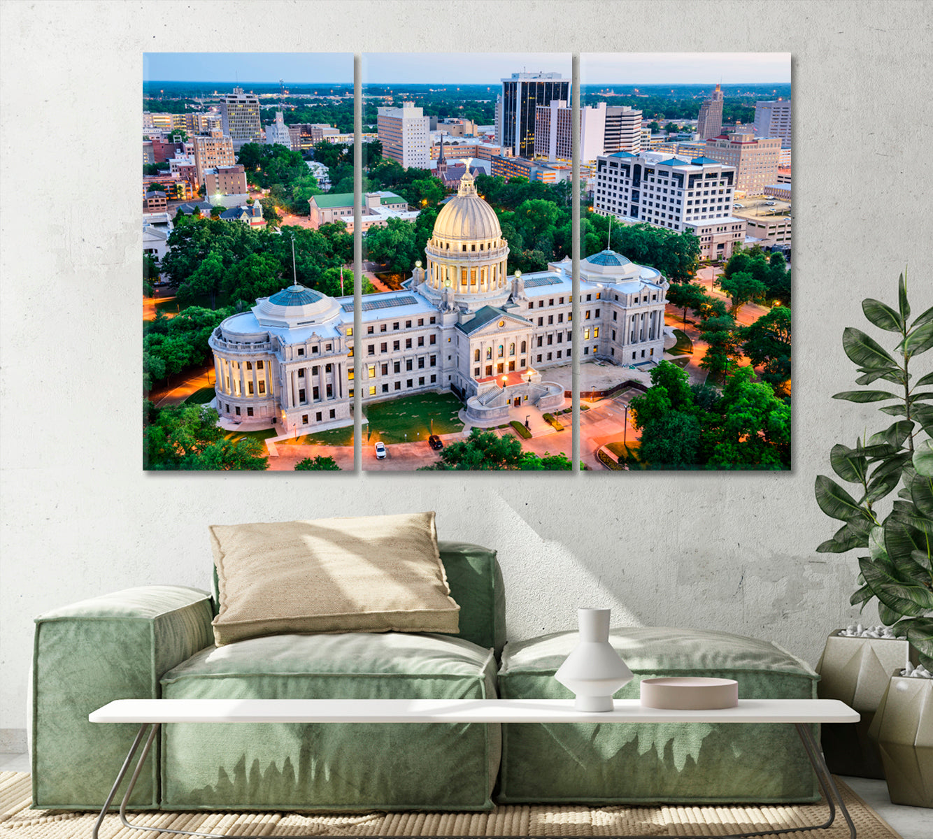 Mississippi State Capitol United State Canvas Print-Canvas Print-CetArt-1 Panel-24x16 inches-CetArt