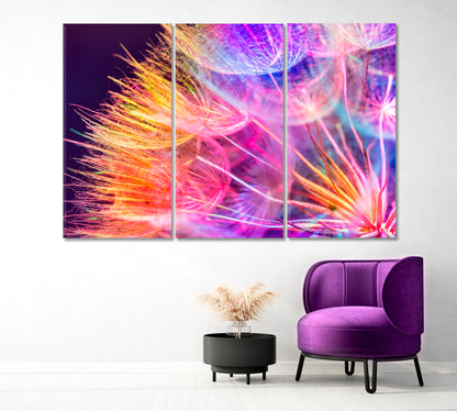 Vivid Abstract Dandelion Flower Canvas Print-Canvas Print-CetArt-1 Panel-24x16 inches-CetArt