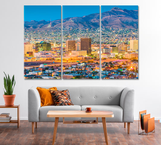 Night Lights El Paso Texas USA Canvas Print-Canvas Print-CetArt-1 Panel-24x16 inches-CetArt