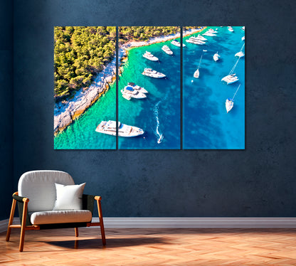 Yachting Cove on Pakleni Otoci Islands Croatia Canvas Print-Canvas Print-CetArt-1 Panel-24x16 inches-CetArt