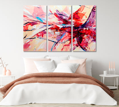 Abstract Multicolor Brush Strokes Canvas Print-Artwork-CetArt-1 Panel-24x16 inches-CetArt