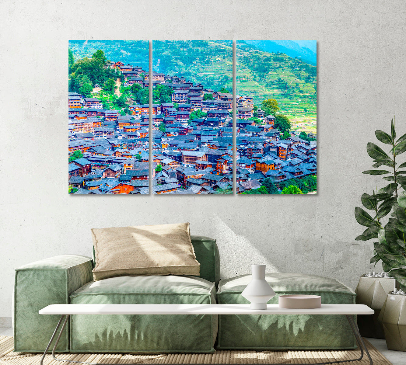 Xijiang Miao Village Guizhou China Canvas Print-Canvas Print-CetArt-1 Panel-24x16 inches-CetArt