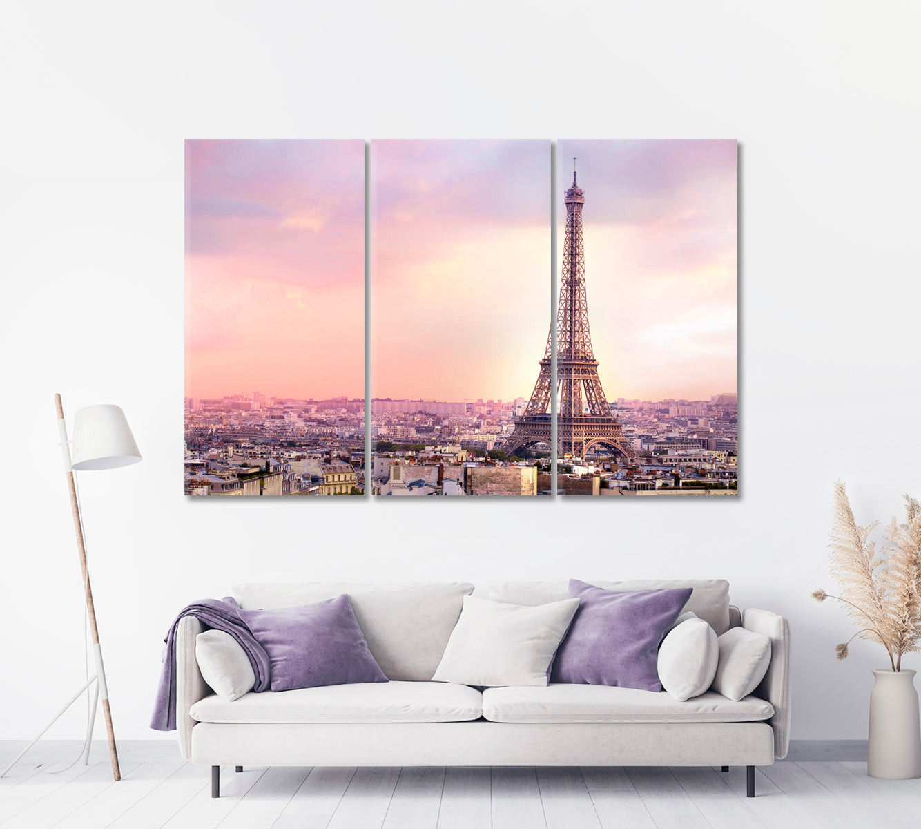 Panorama Paris and Eiffel Tower Canvas Print-Canvas Print-CetArt-1 Panel-24x16 inches-CetArt