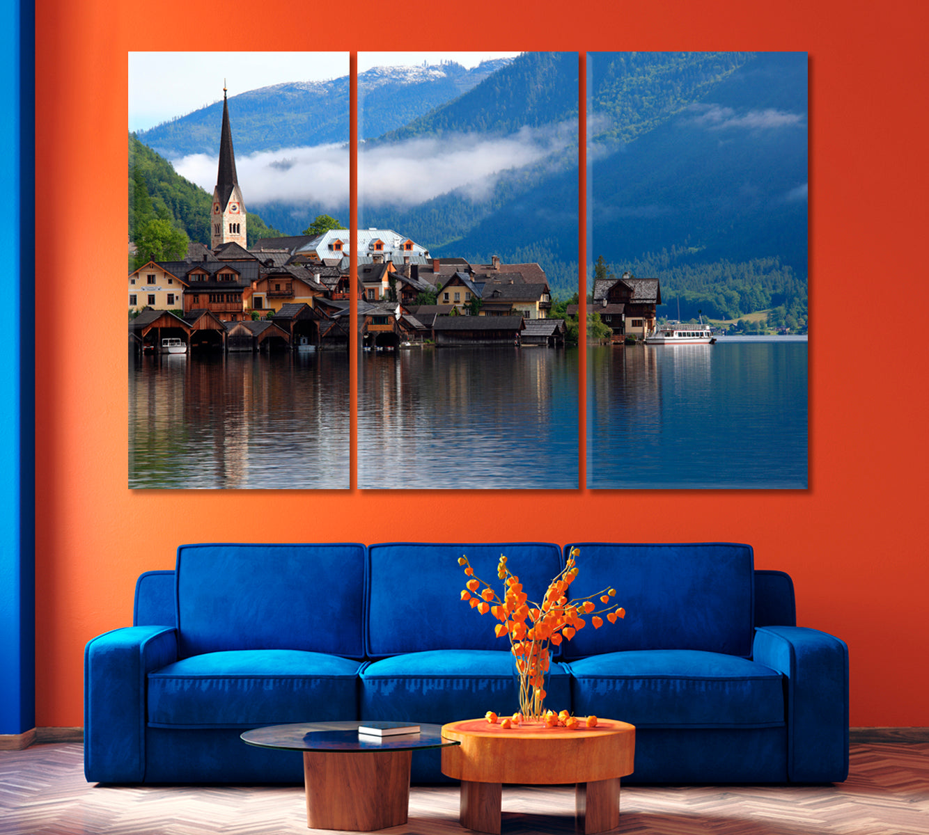 Hallstatt Lakeside Town Austria Canvas Print-Canvas Print-CetArt-1 Panel-24x16 inches-CetArt