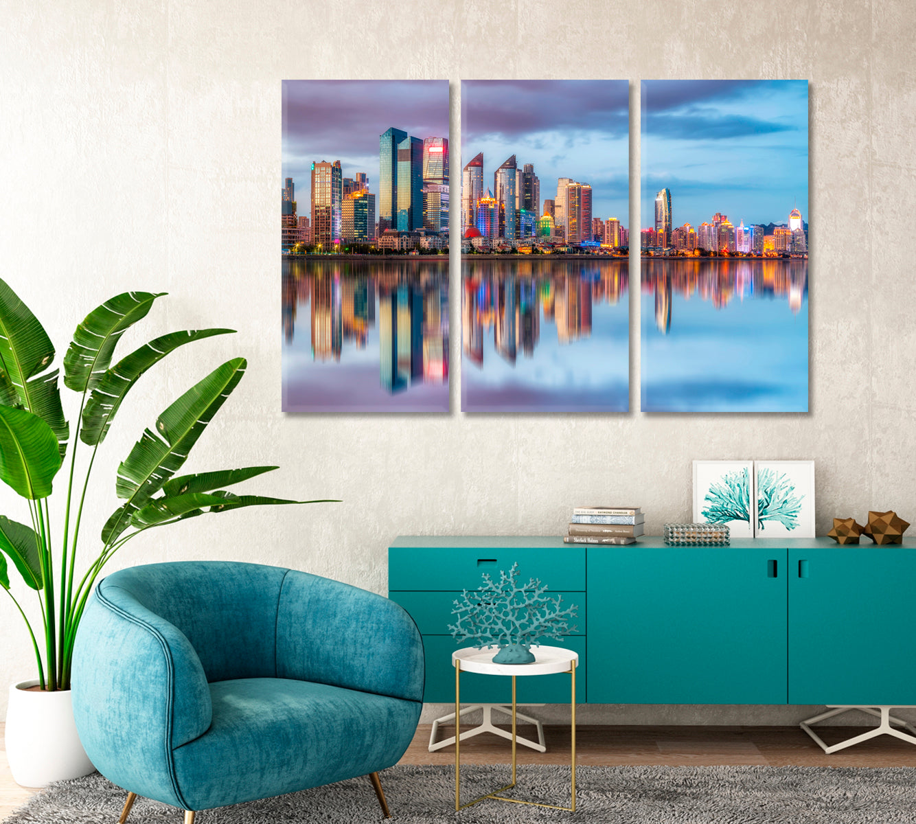 Modern Urban Landscape of Qingdao China Canvas Print-Canvas Print-CetArt-1 Panel-24x16 inches-CetArt