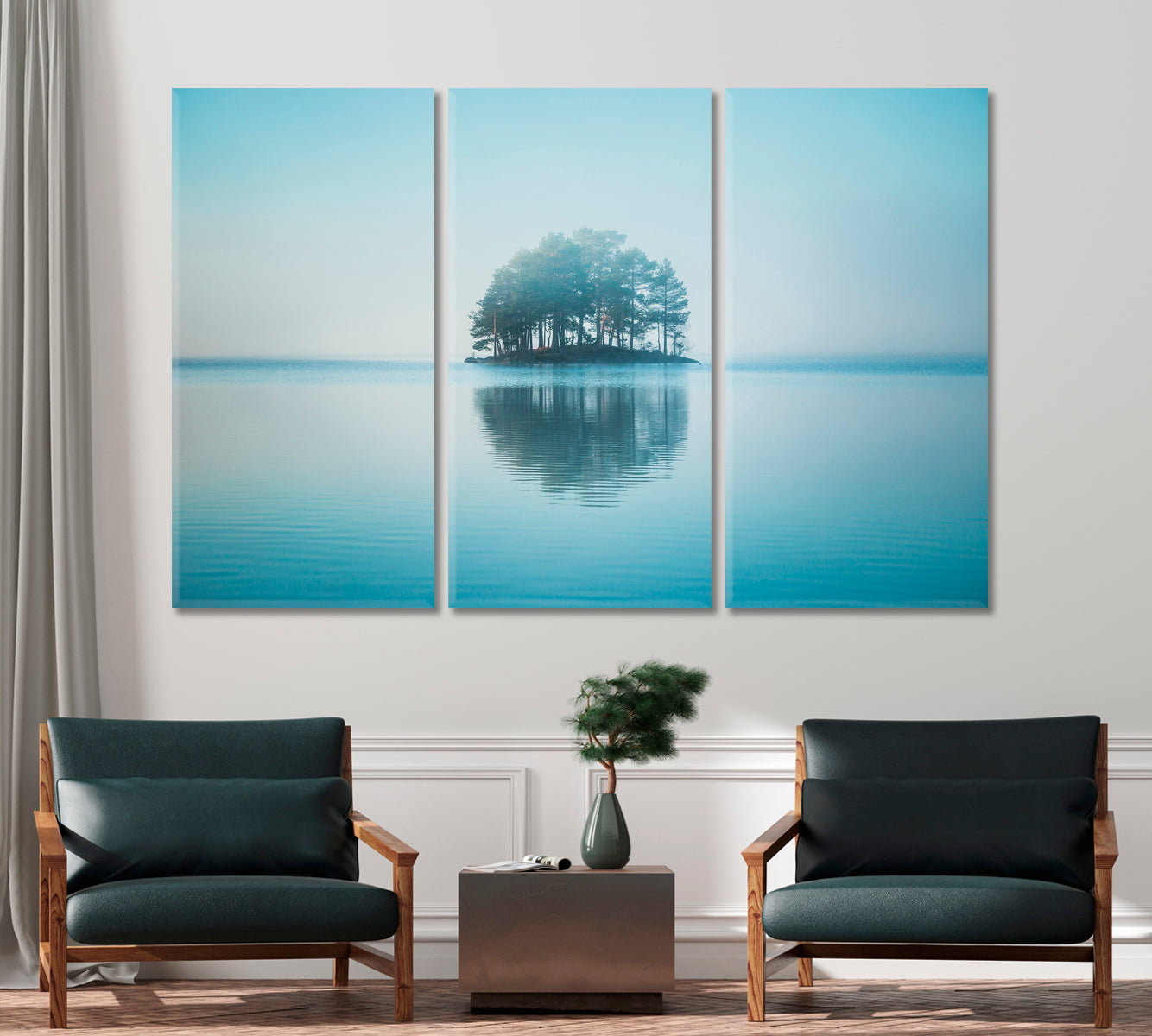 Island on Jonsvatnet Lake Norway Canvas Print-Canvas Print-CetArt-1 Panel-24x16 inches-CetArt