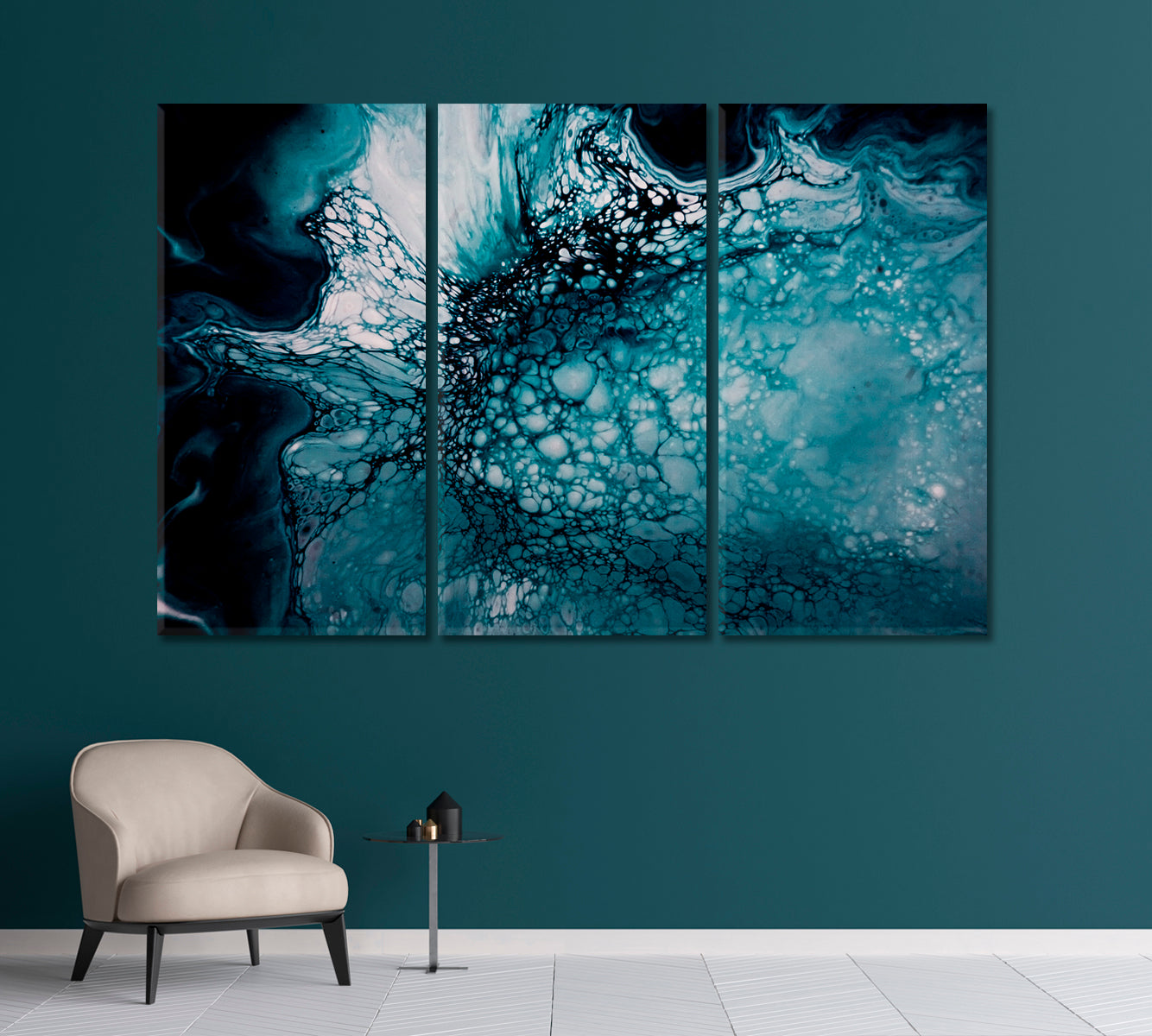 Modern Liquid Acrylic Painting Canvas Print-Canvas Print-CetArt-1 Panel-24x16 inches-CetArt