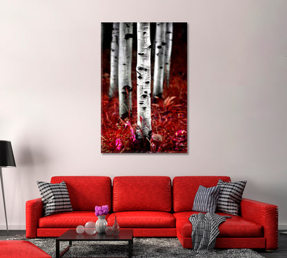 Aspen Birch Trees at Fall Canvas Print-Canvas Print-CetArt-1 panel-16x24 inches-CetArt