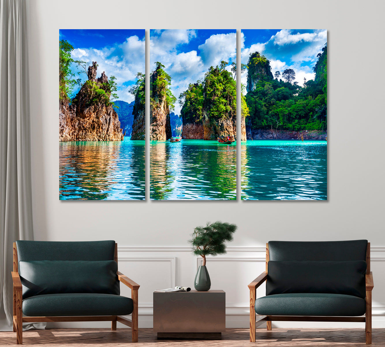 Beautiful Mountains at Khao Sok National Park Thailand Canvas Print-Canvas Print-CetArt-1 Panel-24x16 inches-CetArt