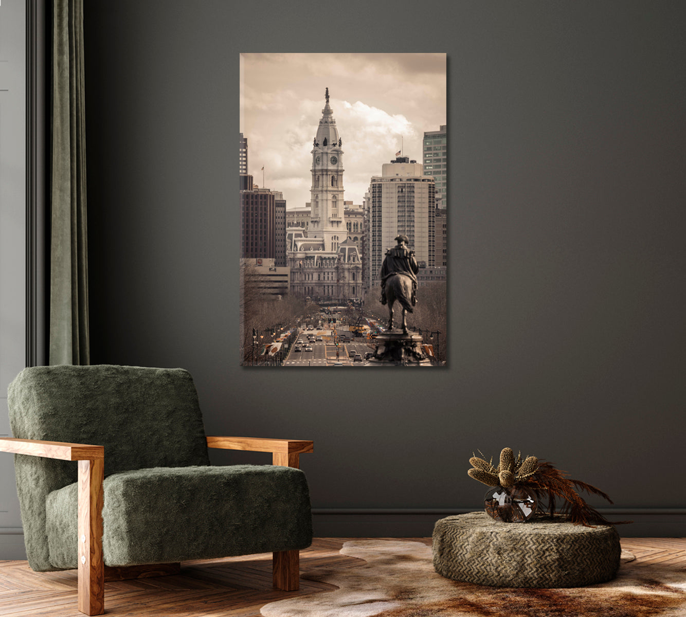 Philadelphia City Hall USA Canvas Print-Canvas Print-CetArt-1 panel-16x24 inches-CetArt