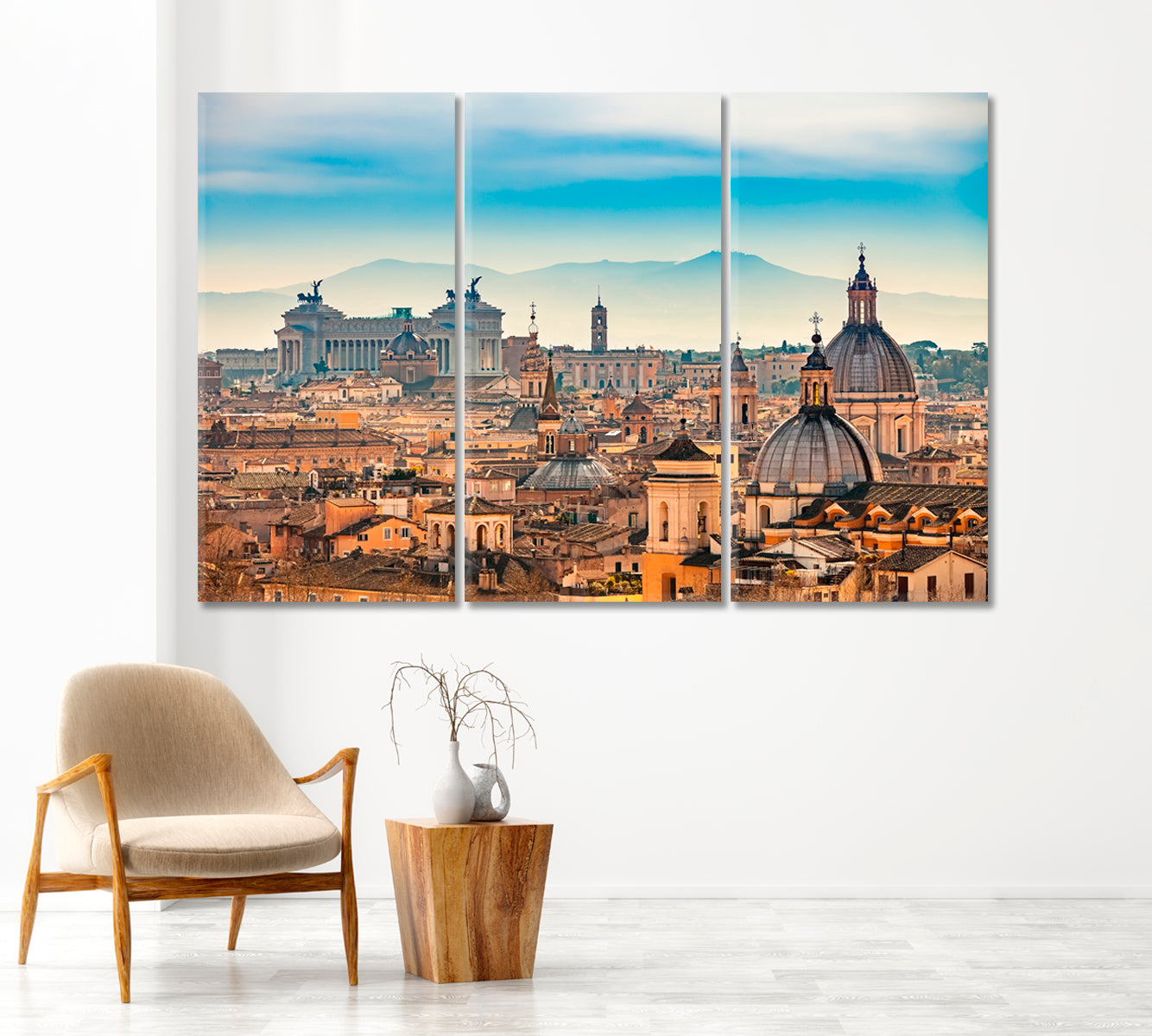 View of Rome from Castel Sant'Angelo Canvas Print-Canvas Print-CetArt-1 Panel-24x16 inches-CetArt