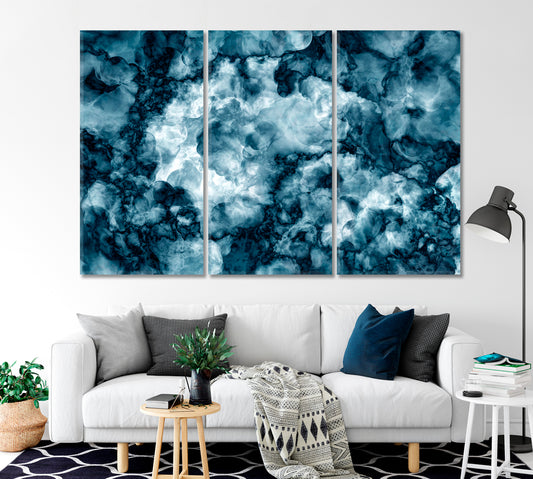 Abstract Dark Blue Dense Smoke Swirls Canvas Print-Canvas Print-CetArt-1 Panel-24x16 inches-CetArt