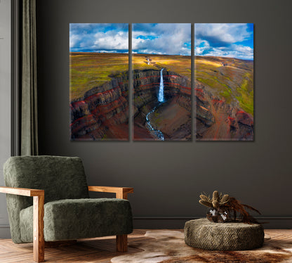 Hengifoss Waterfall in Iceland Canvas Print-Canvas Print-CetArt-1 Panel-24x16 inches-CetArt