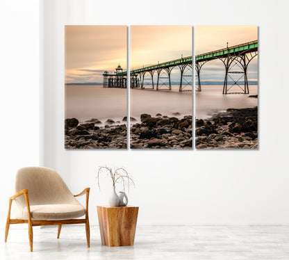 Clevedon Pier in England Canvas Print-Canvas Print-CetArt-1 Panel-24x16 inches-CetArt