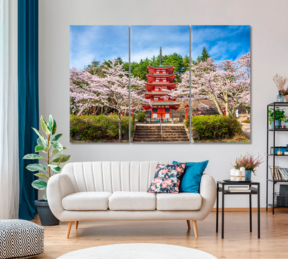 Chureito Pagoda in Arakurayama Sengen Park Japan Canvas Print-Canvas Print-CetArt-1 Panel-24x16 inches-CetArt