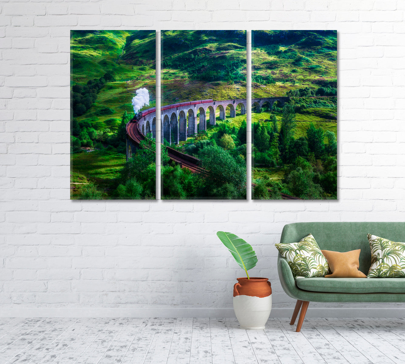 Jacobite Steam Train on Glenfinnan Railway Viaduct Scotland Canvas Print-Canvas Print-CetArt-1 Panel-24x16 inches-CetArt