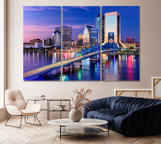 Сity Jacksonville near the St Johns River Canvas Print-Canvas Print-CetArt-1 Panel-24x16 inches-CetArt