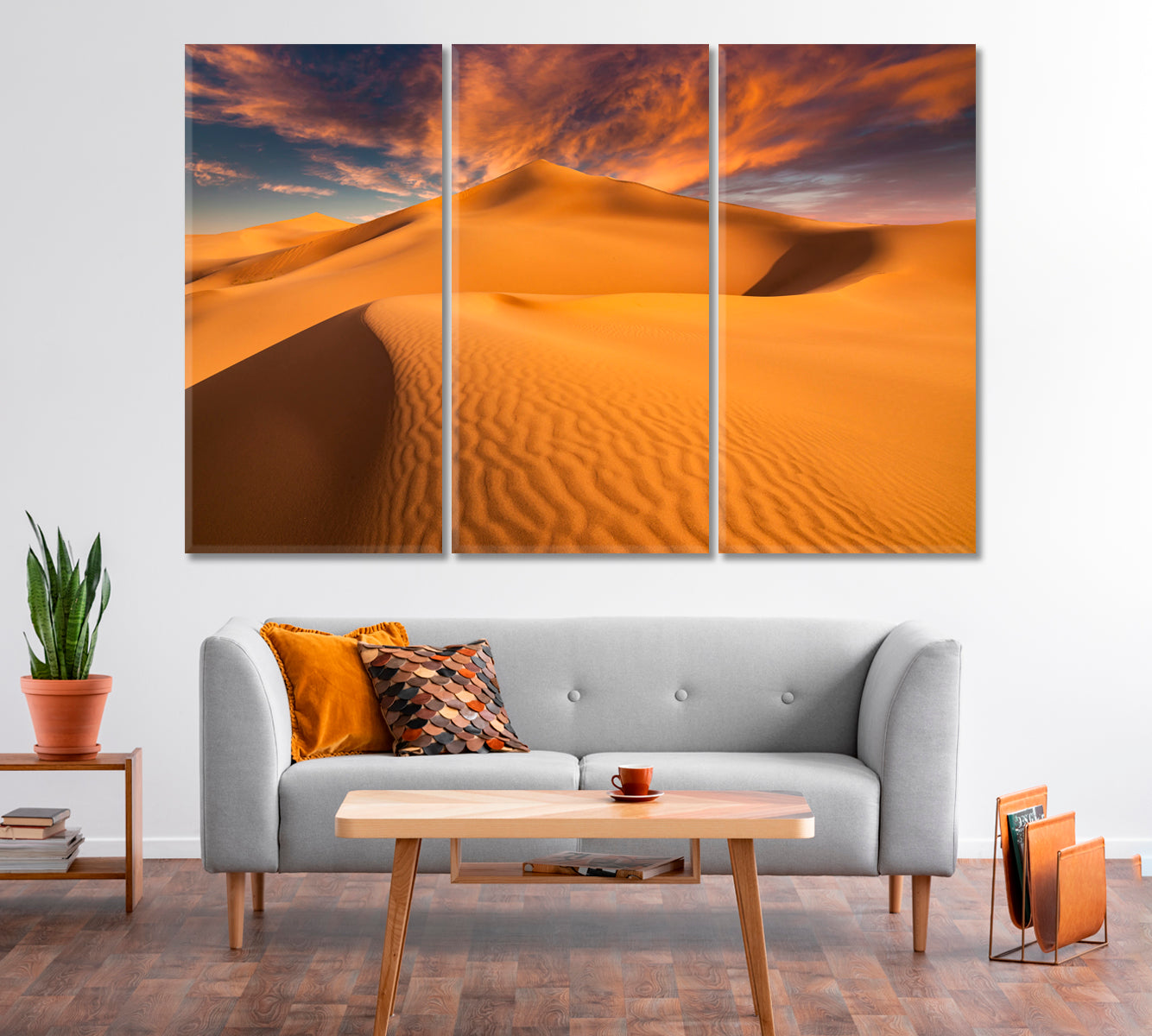 Sunset over Sand Dunes in the Desert Canvas Print-Canvas Print-CetArt-1 Panel-24x16 inches-CetArt