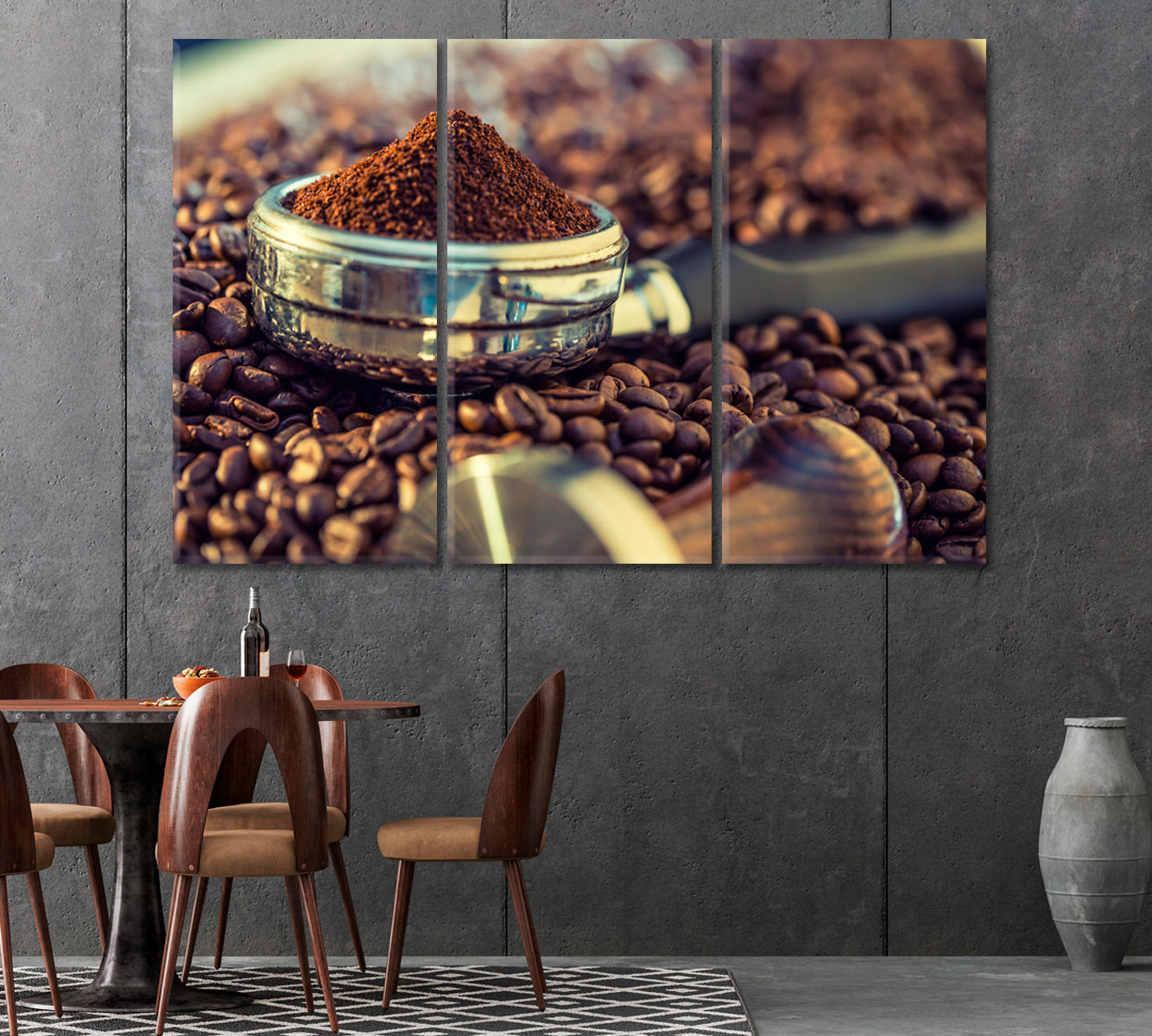 Portafilter and Coffee Beans Canvas Print-Canvas Print-CetArt-1 Panel-24x16 inches-CetArt