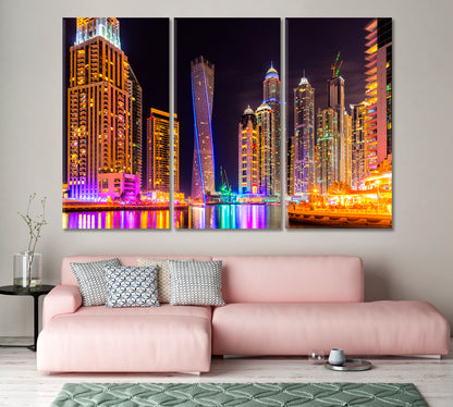 Skyscrapers in Dubai Marina UAE Canvas Print-Canvas Print-CetArt-1 Panel-24x16 inches-CetArt