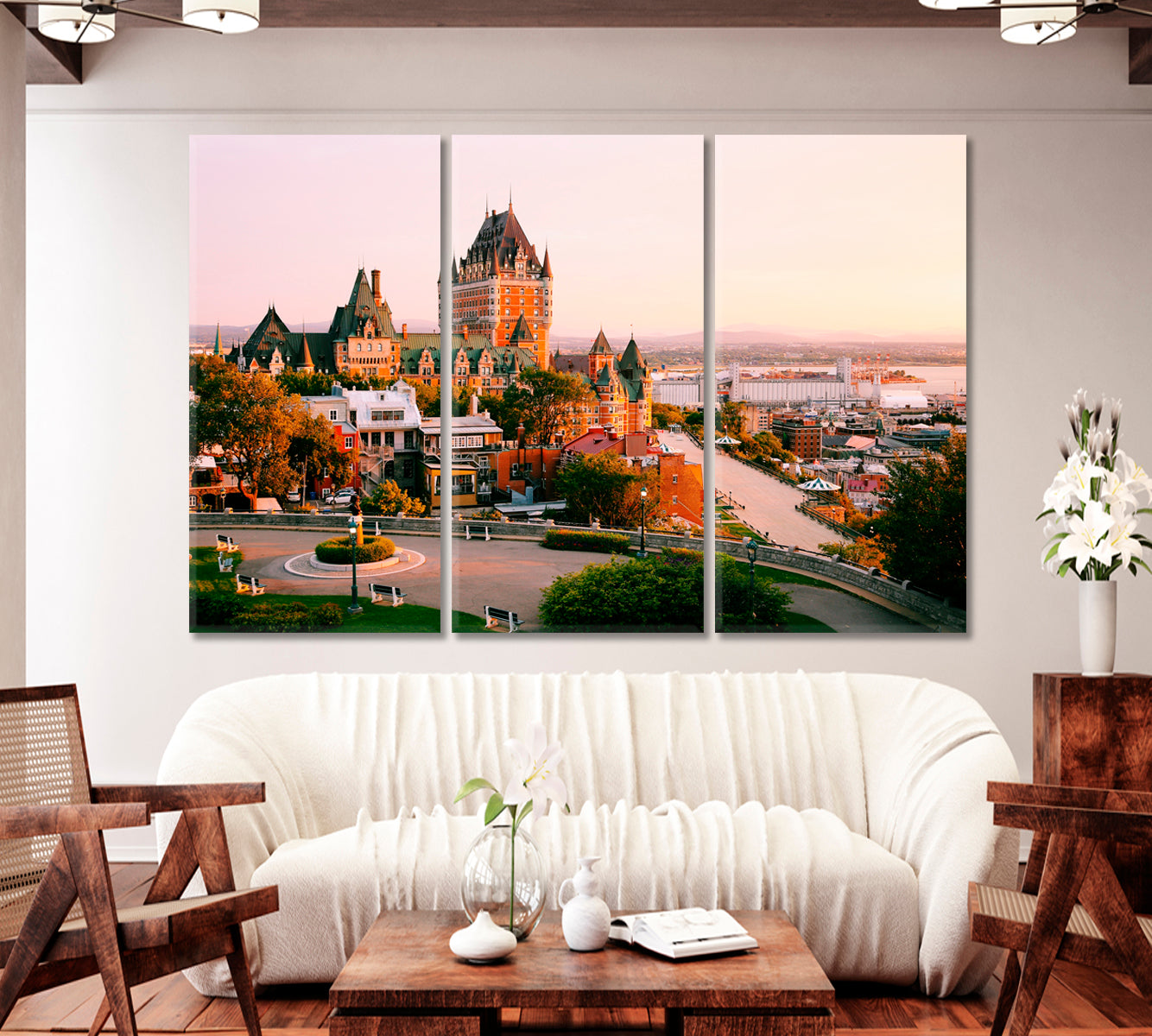 Frontenac Castle in Old Quebec City Canada Canvas Print-Canvas Print-CetArt-1 Panel-24x16 inches-CetArt