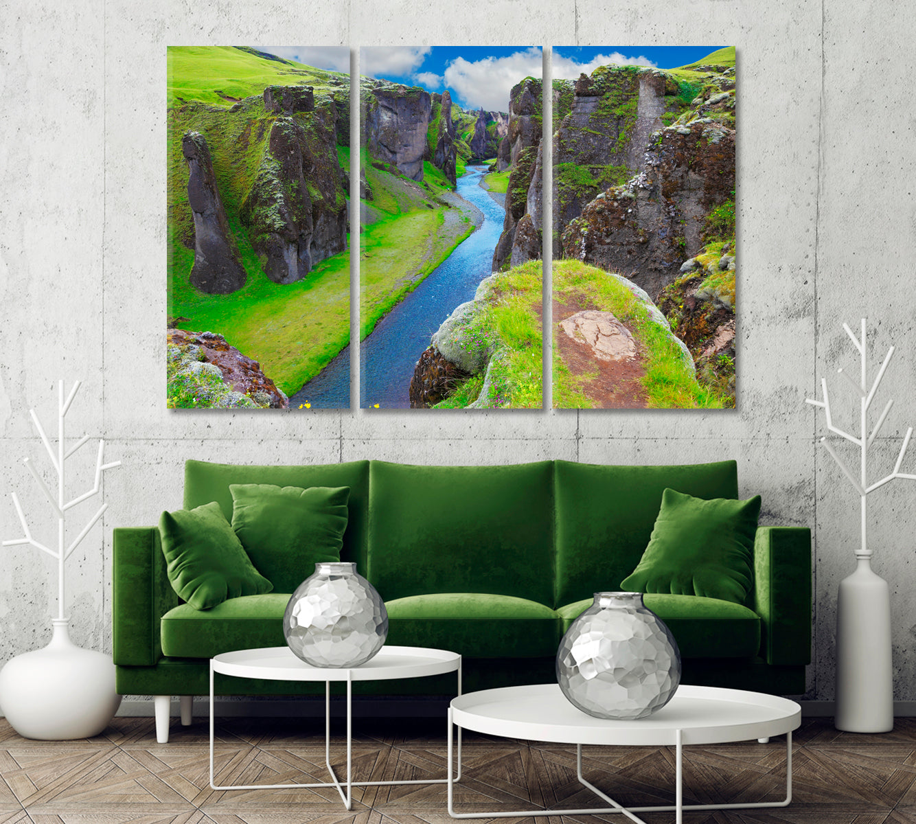 Fjadrargljufur Canyon Iceland Canvas Print-Canvas Print-CetArt-1 Panel-24x16 inches-CetArt