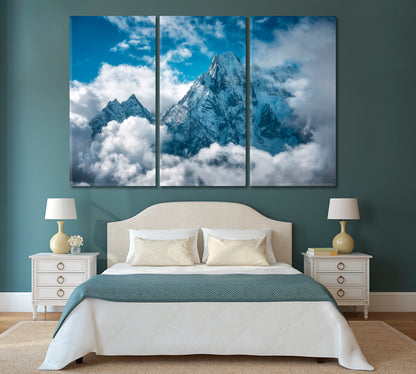 Mount Manaslu with Snowy Peak in Clouds Nepal Canvas Print-Canvas Print-CetArt-1 Panel-24x16 inches-CetArt