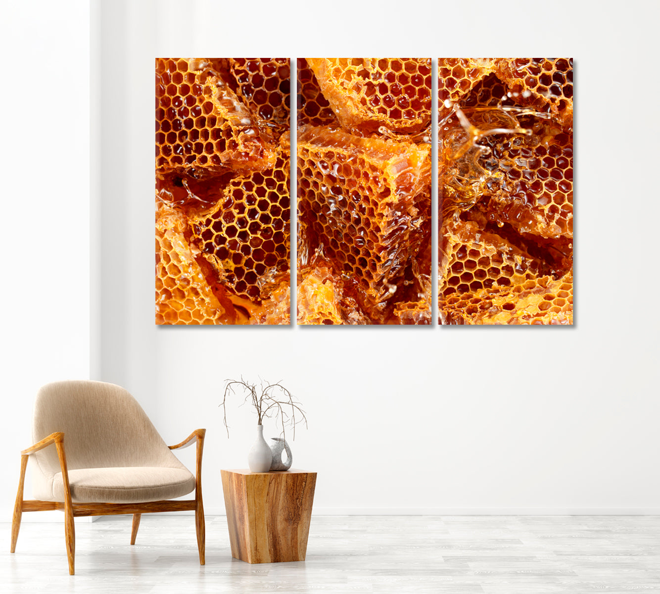 Honeycombs with Honey Canvas Print-Canvas Print-CetArt-1 Panel-24x16 inches-CetArt