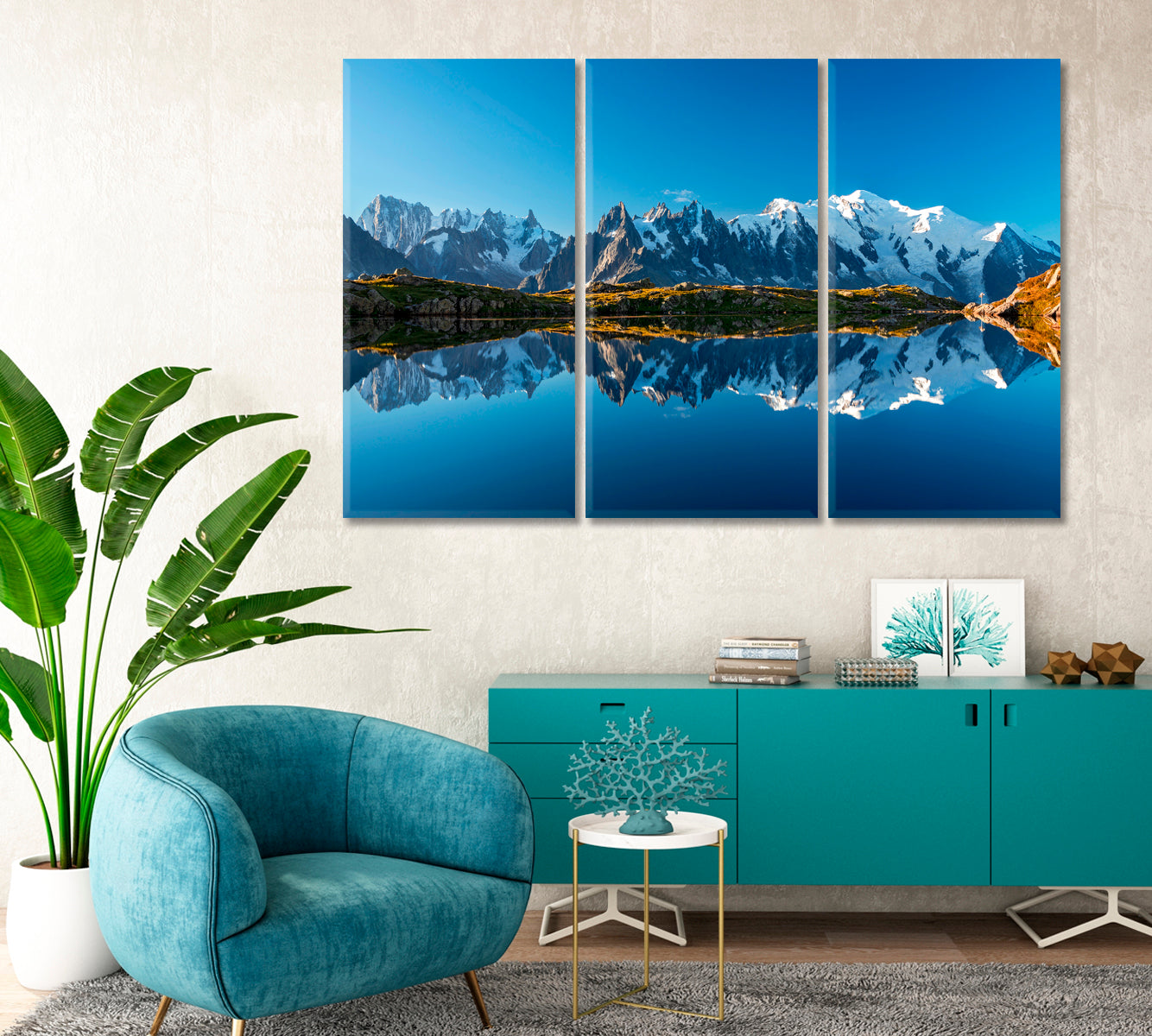 Mont Blanc Reflection in Lac Blanc Lake France Canvas Print-Canvas Print-CetArt-1 Panel-24x16 inches-CetArt