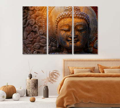 Bronze Buddha Statue Canvas Print-Canvas Print-CetArt-1 Panel-24x16 inches-CetArt