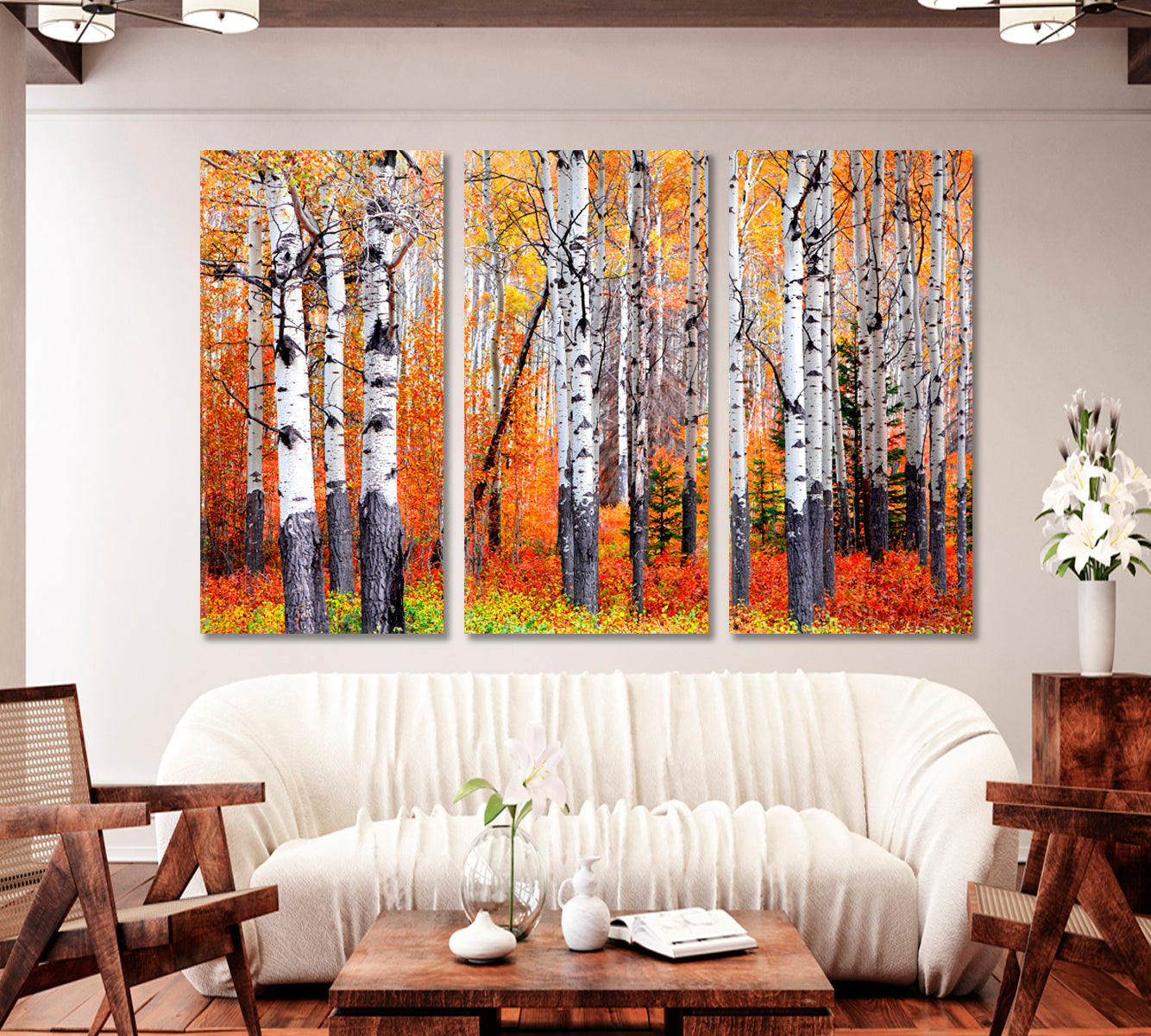 Aspen Trees in Banff National Park in Autumn Canvas Print-Canvas Print-CetArt-1 Panel-24x16 inches-CetArt