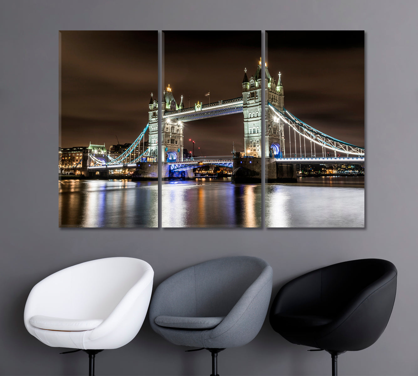 Tower Bridge View at Night London Canvas Print-Canvas Print-CetArt-1 Panel-24x16 inches-CetArt