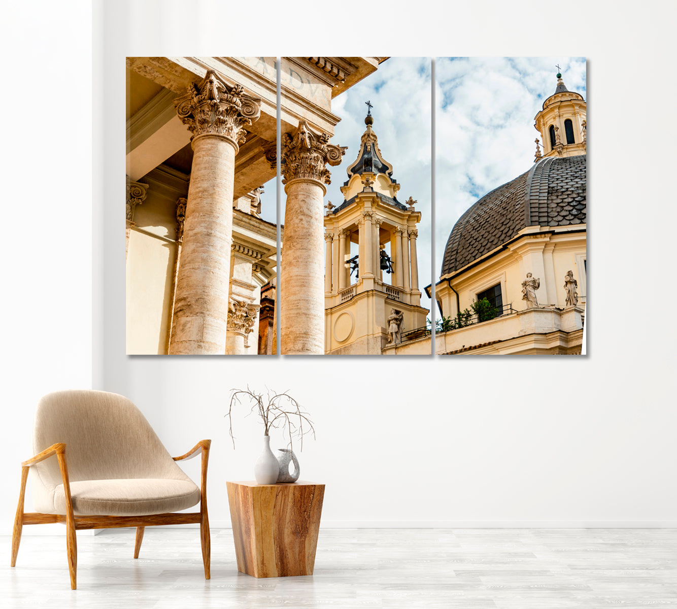 Piazza Del Popolo Rome Canvas Print-Canvas Print-CetArt-1 Panel-24x16 inches-CetArt