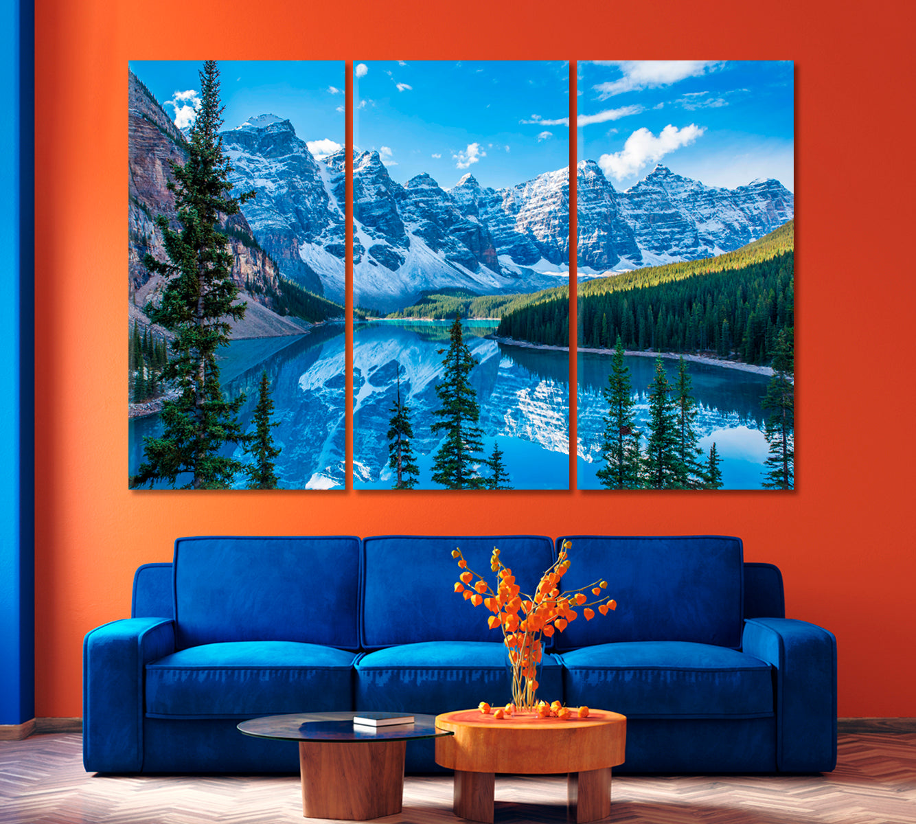 Moraine Lake and Rocky Mountains Canada Canvas Print-Canvas Print-CetArt-1 Panel-24x16 inches-CetArt