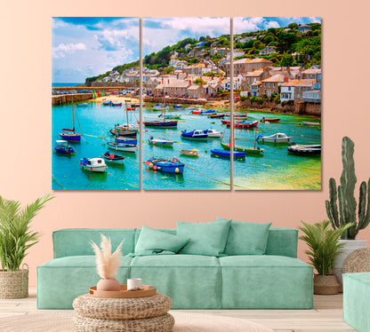 Fishing Port Villages Cornwall England Canvas Print-Canvas Print-CetArt-1 Panel-24x16 inches-CetArt