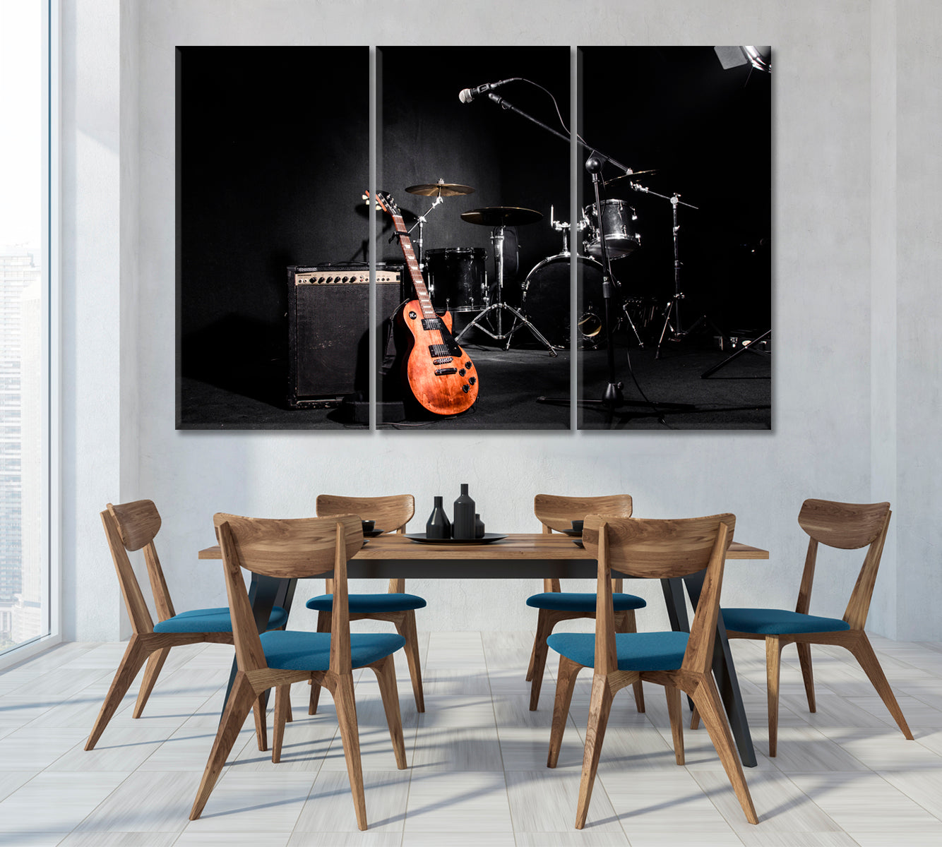 Set of Musical Instruments During Concert Canvas Print-Canvas Print-CetArt-1 Panel-24x16 inches-CetArt