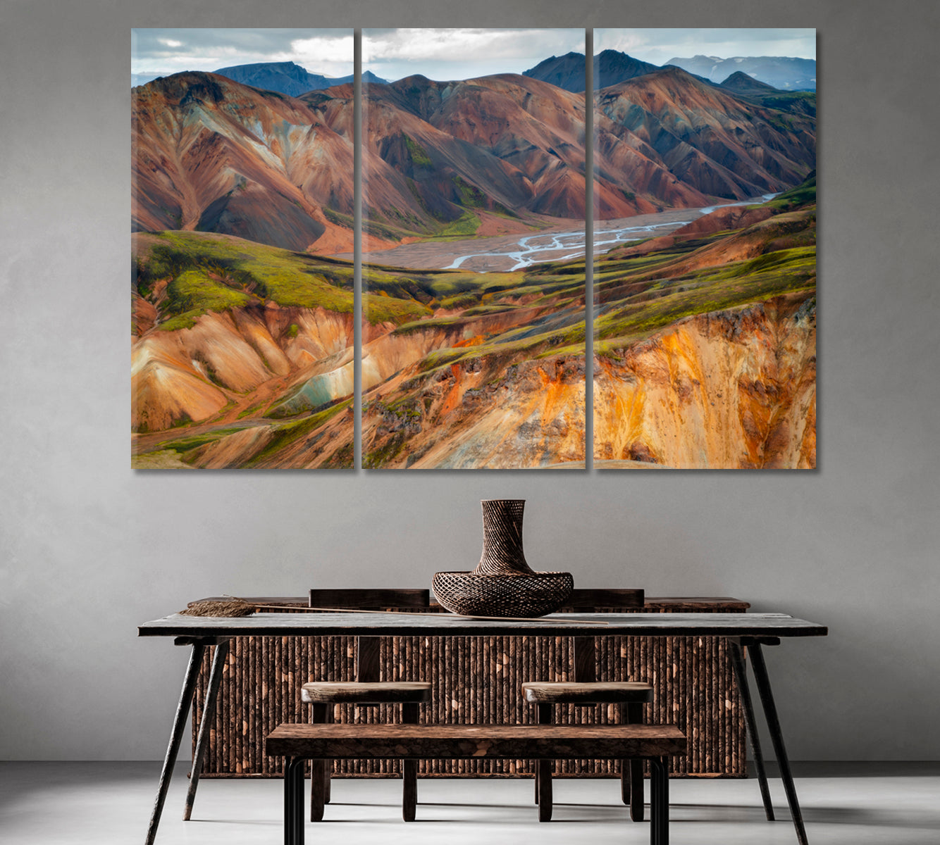 Colorful Mountains in Fjallabak Nature Reserve South Iceland Canvas Print-Canvas Print-CetArt-1 Panel-24x16 inches-CetArt