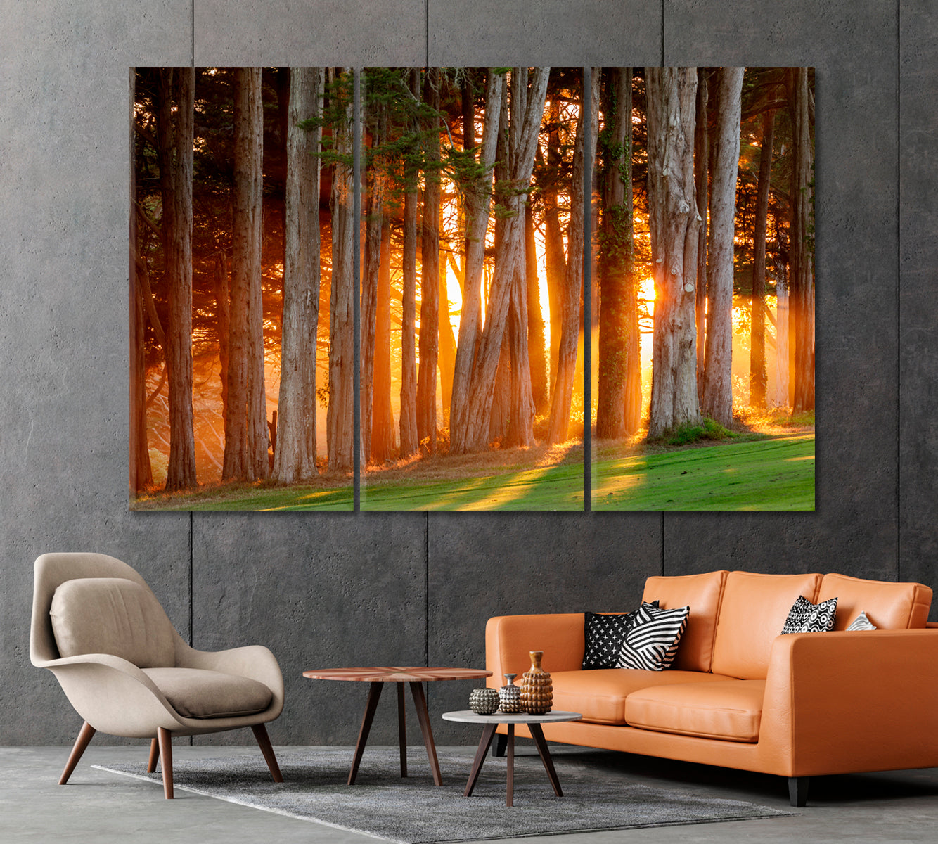 Sunset Sun Rays Breaking Through Trees Canvas Print-Canvas Print-CetArt-1 Panel-24x16 inches-CetArt