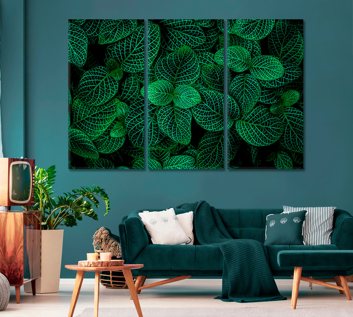 Beautiful Abstract Green Leaves Canvas Print-Canvas Print-CetArt-1 Panel-24x16 inches-CetArt