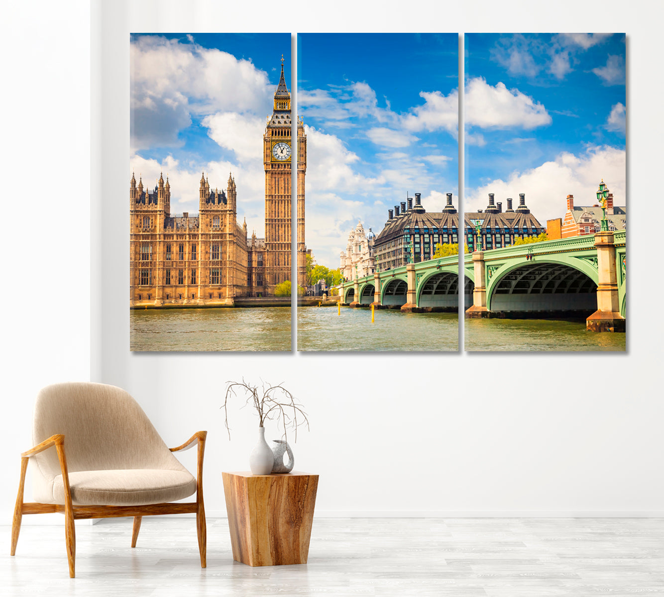 Big Ben and Houses of Parliament London UK Canvas Print-Canvas Print-CetArt-1 Panel-24x16 inches-CetArt