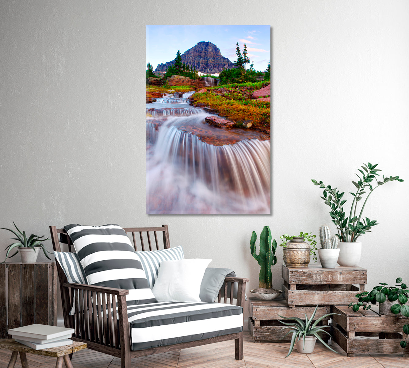 Cascade Waterfall Canvas Print-Canvas Print-CetArt-1 panel-16x24 inches-CetArt