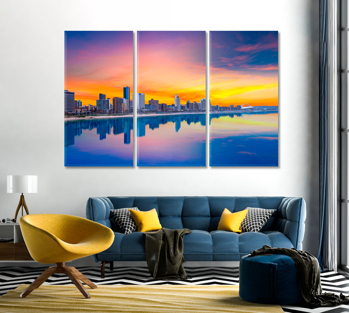 Durban City Skyline South Africa Canvas Print-Canvas Print-CetArt-1 Panel-24x16 inches-CetArt