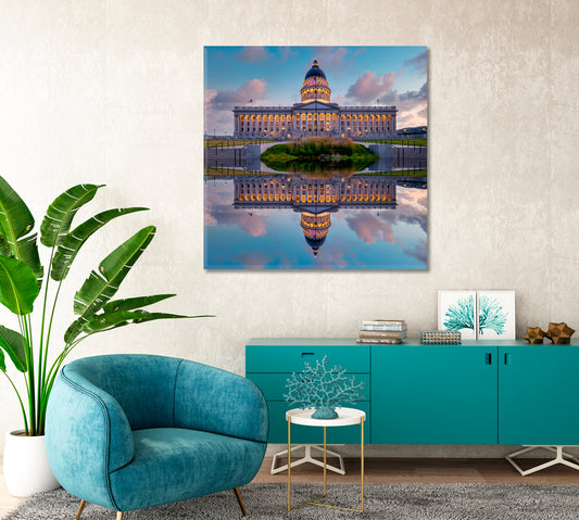 Utah Capitol Salt Lake City Canvas Print-Canvas Print-CetArt-1 panel-12x12 inches-CetArt