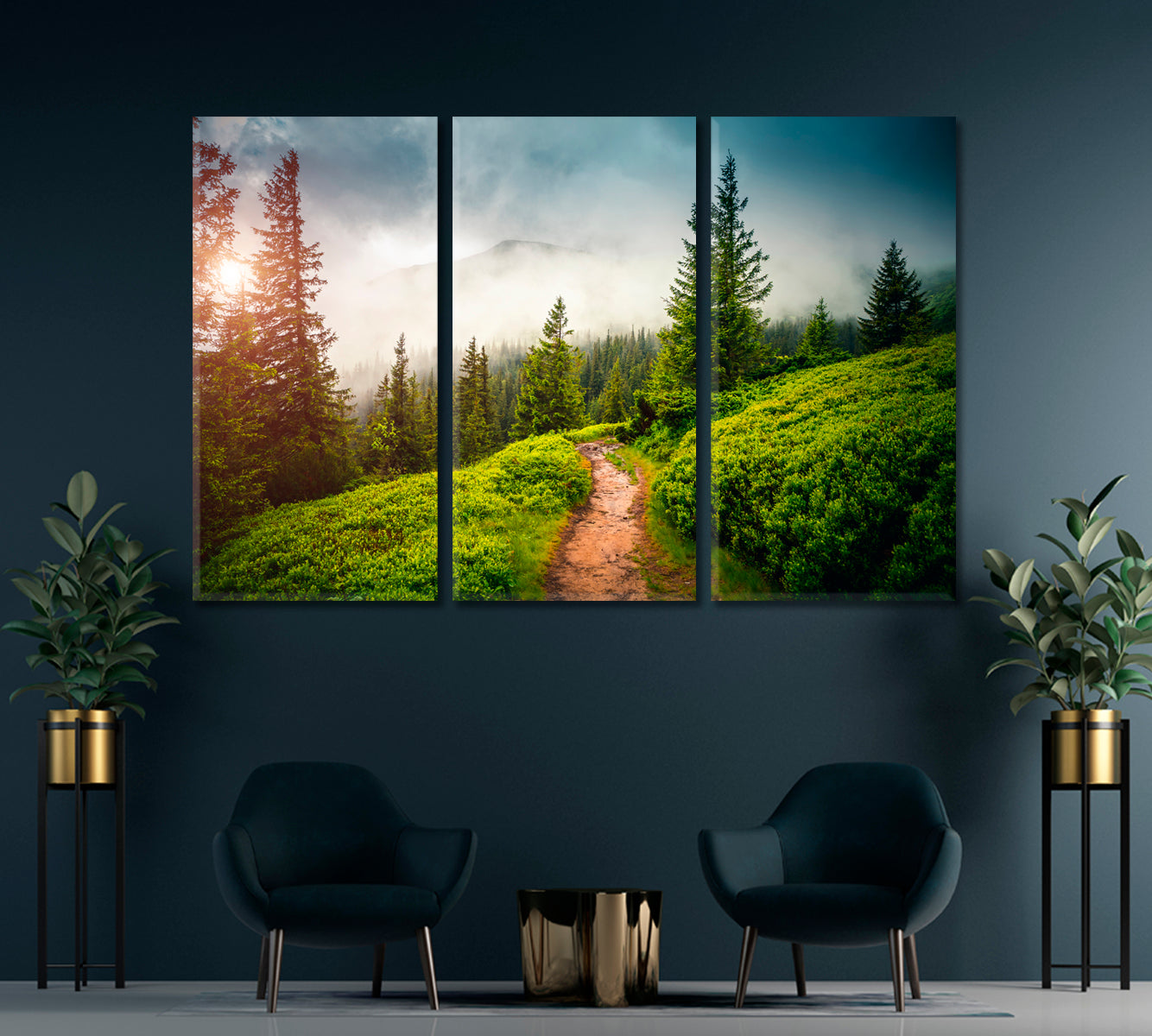 Foggy Morning in the Ukrainian Carpathian Mountains Canvas Print-Canvas Print-CetArt-1 Panel-24x16 inches-CetArt