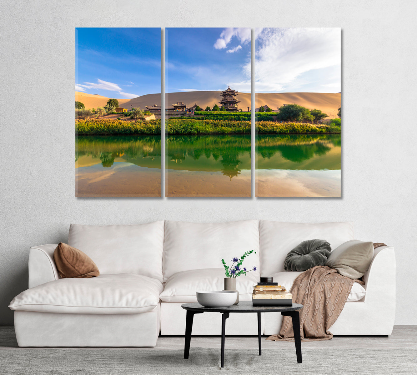 Crescent Lake of Dunhuang China Gansu Canvas Print-Canvas Print-CetArt-1 Panel-24x16 inches-CetArt