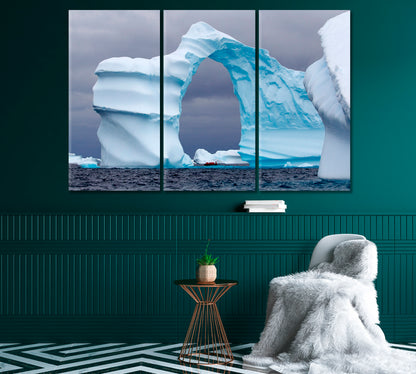 Huge Arch Shaped Iceberg Canvas Print-Canvas Print-CetArt-1 Panel-24x16 inches-CetArt