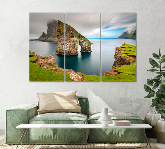 Drangarnir Rocks at Faroe Islands Canvas Print-Canvas Print-CetArt-1 Panel-24x16 inches-CetArt