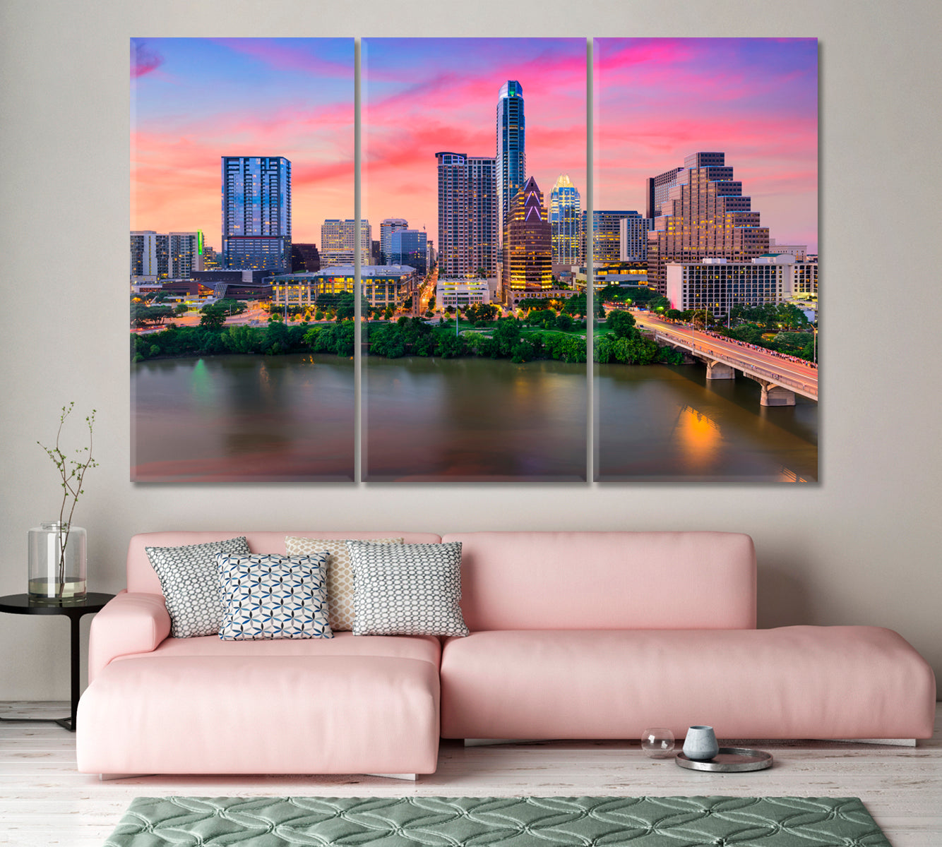 Austin City Skyline at Sunset USA Canvas Print-Canvas Print-CetArt-1 Panel-24x16 inches-CetArt