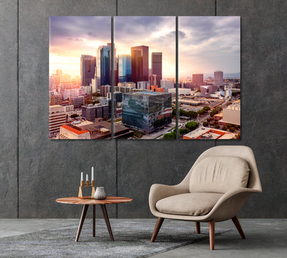 Downtown Los Angeles Skyline Canvas Print-Canvas Print-CetArt-1 Panel-24x16 inches-CetArt